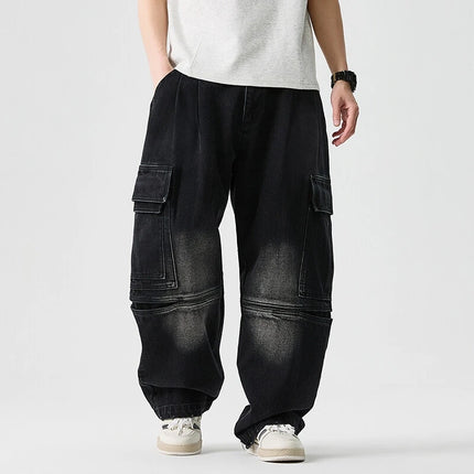 Pantaloni in denim Pantaloni casual alla moda stile americano da uomo Pantaloni larghi da uomo Hip Hop Jeans oversize Pantaloni in vita elastica da uomo