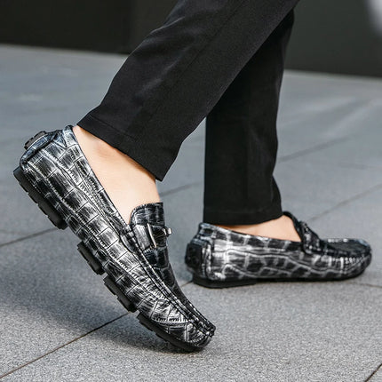 Scarpe Casual da Uomo, Mocassini con Finiture Metalliche, Comodi e Morbidi Slip-on per Adulti