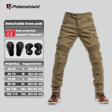 New Double Zipper Metal Style Motocross Moto Trousers Men For Woman Outdoor Riding Jeans Protective Gear Motorcycle Pants