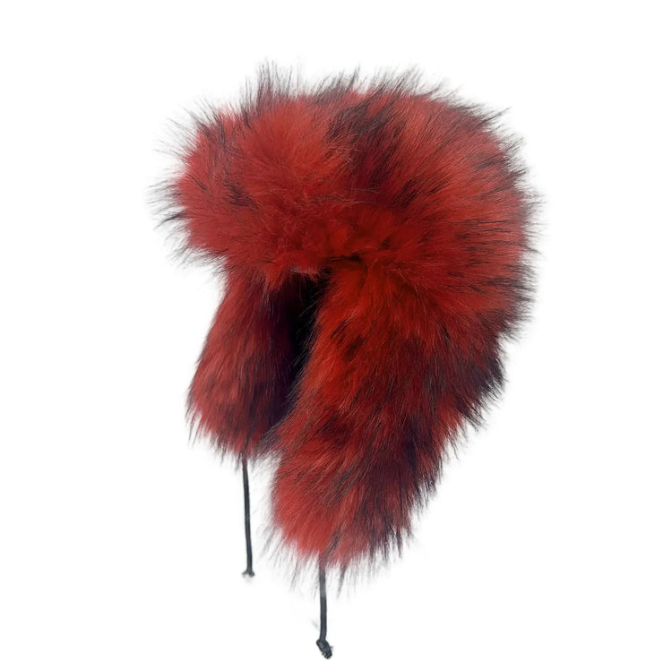 Y2K Fluffy Popular Russian Female Round Earflap Cap Faux Fur Winter Warm Hat For Women Faux Fox Raccoon Fur Beanies Bomber Gorra