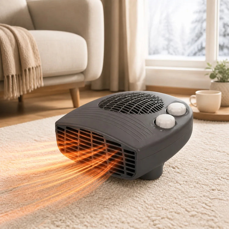 Portable Electric Heater 2000W with Adjustable Thermostat, 3 Heat Levels and Overheating Protection, Fast Heating for Home and Office, 220-240V, White/Gray