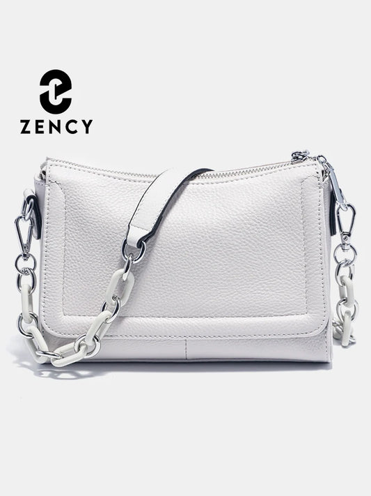 Zency 2024 New Fashion borse a catena in acrilico borsa con manico superiore in morbida pelle per donna borsa piccola sotto le ascelle di lusso a tracolla bianca