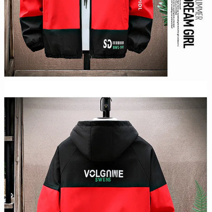 2023 Spring and Autumn New Fashion Hooded Tooling Jacket Men's Casual Loose Comfortable Waterproof High-Quality Large Size Coat
