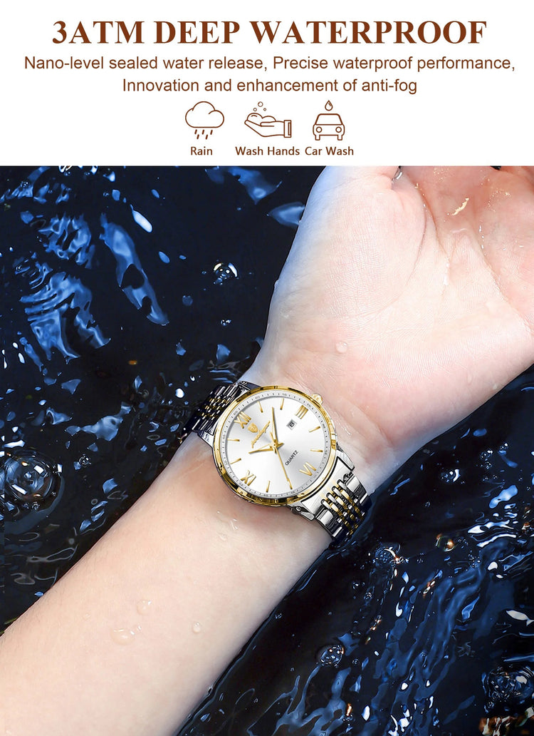 POEDAGAR Orologio da Donna Raffinato Impermeabile Luminoso con Data, Orologio da Polso Femminile di Alta Qualità in Acciaio Inossidabile, Elegante Orologio al Quarzo per Donne platinumshop