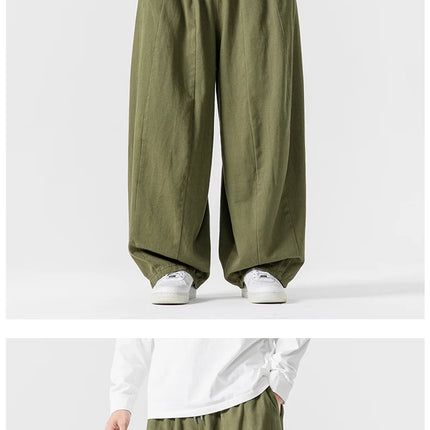Pantaloni casual da uomo autunno stili giapponesi pantaloni lanterna da uomo caldi vintage larghi pantaloni da uomo oversize moda streetwear