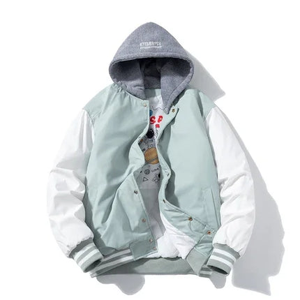 Winter Varsity Jacket Men Women Streetwear Basketball Jacket Fashion Casual Thick Parkas Men Korean Patchwork Couple Coat Button