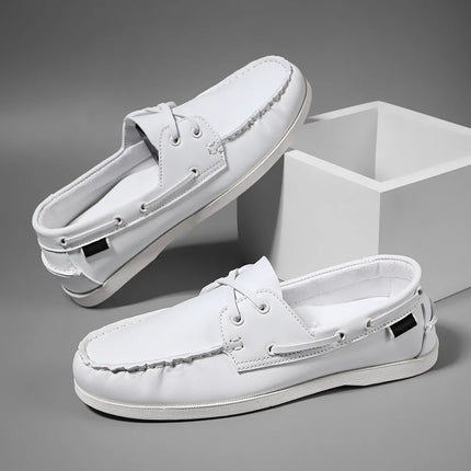 Scarpe mocassini da uomo alla moda con punta a grembiule, comode antiscivolo per passeggiate all'aperto, viaggi, primavera ed estate