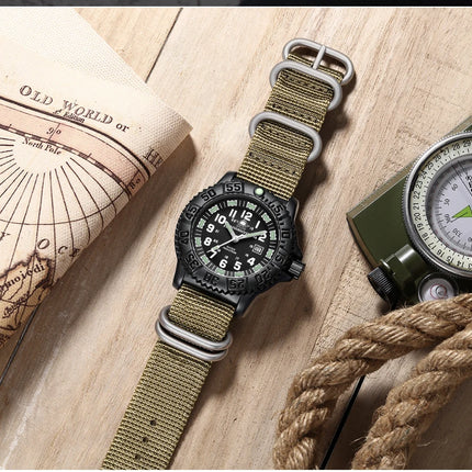 ADDIESDIVE Luxury Men Watch Luminous Dial 50m Water Resistance Date Display Outdoor Casual Men's Quartz Men Watch Nylon Strap