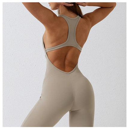 Jumpsuit Gym Set Romper Backless Fitness Bodysuit Siamese Sportswear Women Jumpsuit Buttery-Soft One-piece Playsuit Yoga Suit PlatiNum