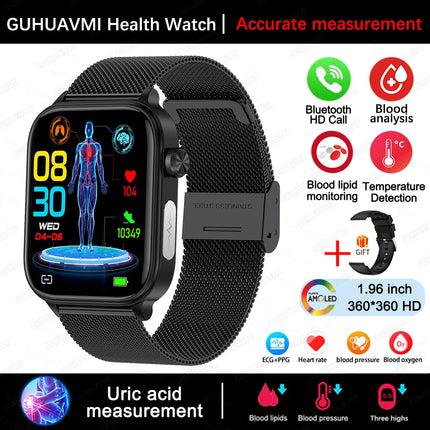 Nuovo 2025 Smartwatch per XIAOM1 con ECG+PPG, Monitoraggio Grasso Sanguigno e Acido Urico, Frequenza Cardiaca, Pressione Sanguigna, Chiamate Bluetooth per Uomini e Donne platinumshop