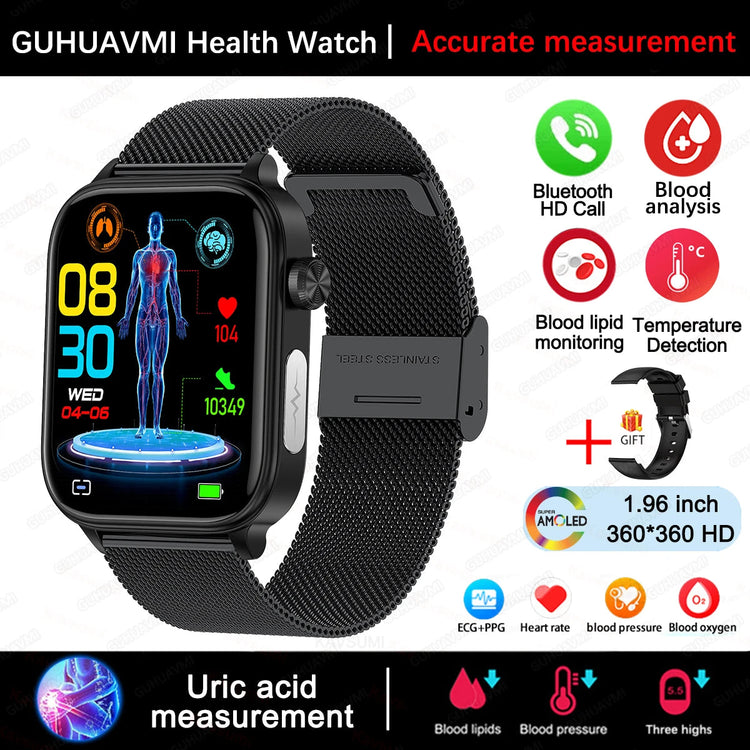 Nuovo 2025 Smartwatch per XIAOM1 con ECG+PPG, Monitoraggio Grasso Sanguigno e Acido Urico, Frequenza Cardiaca, Pressione Sanguigna, Chiamate Bluetooth per Uomini e Donne platinumshop