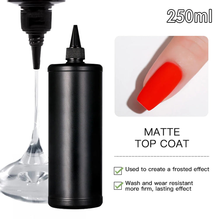 250ml Shiny No Wipe Top Coat UV Base Gel Polish Matte Diamond Top Primer Nail Prep Dehydrate Long Lasting Gel Refill Package