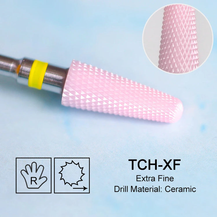 Pink Ceramic Carbide Nail Drill Bits Milling Cutter For Gel Polish Remover Electric Nail Machine Polishing Peeling File Home Salon Manicure Pedicure Accessories