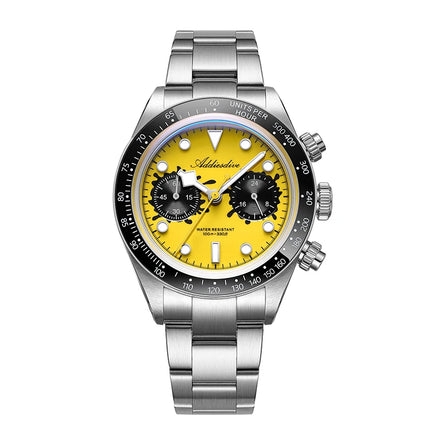 ADDIESDIVE Men Watches New VK64 Quartz Wristwatch Luxury Chronograph Luminous BGW9 Ceramic Bezel Domed Glass 100m Waterproof