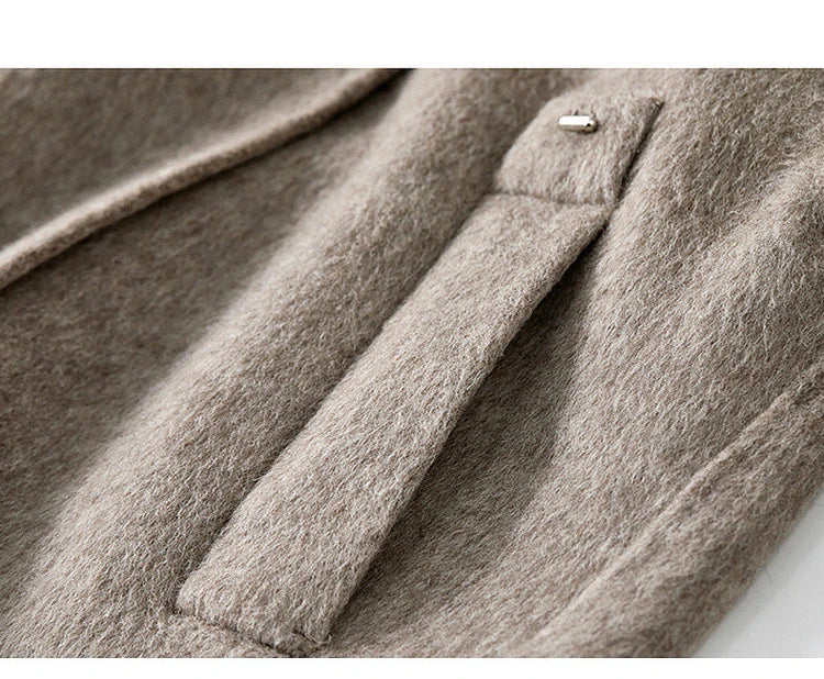 SENTUBILA 100% Wool Winter Jackets for Women Short Coats 2026 Stand Turtleneck Unlined Wool Outerwears Female Clothes W44O56626