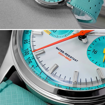 ADDIESDIVE HOT 38mm Men's Watch AD2549 BGW9 Super Luminous Fluorocarbon Rubber 10Bar Waterproof 0S21 Chronograph Quartz Watches