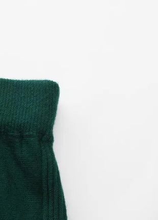 62-96cm Waist Fall Winter Long Skirts Women Elegant Handmade Embriodery Crochet Red Fruit Cashmere Wool Knitted Emerald Skirts PlatiNum