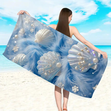 1 Serviette de plage en microfibre ultra-fine Ocean Element, serviette de plage absorbante à séchage rapide, serviette de plage de sport pour la natation