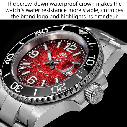 ADDIESDIVE 41mm Men's Diving Watch AD2513 200m Waterproof 316L Stainless Steel Quartz Wrist Watch Calendar BGW9 Super Luminous