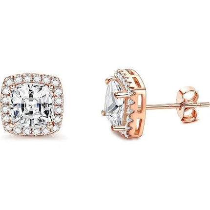 Drperfect Orecchini in argento con zirconi cubici per donna Uomo Orecchini a bottone delicati ipoallergenici placcati in oro 14 carati platinumshop