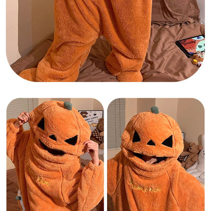 Cartoon Animal One‑Piece Pajamas Soft Coral Fleece Plush Jumpsuit Warm Loungewear For Home Sleepwear Theme Party Costume