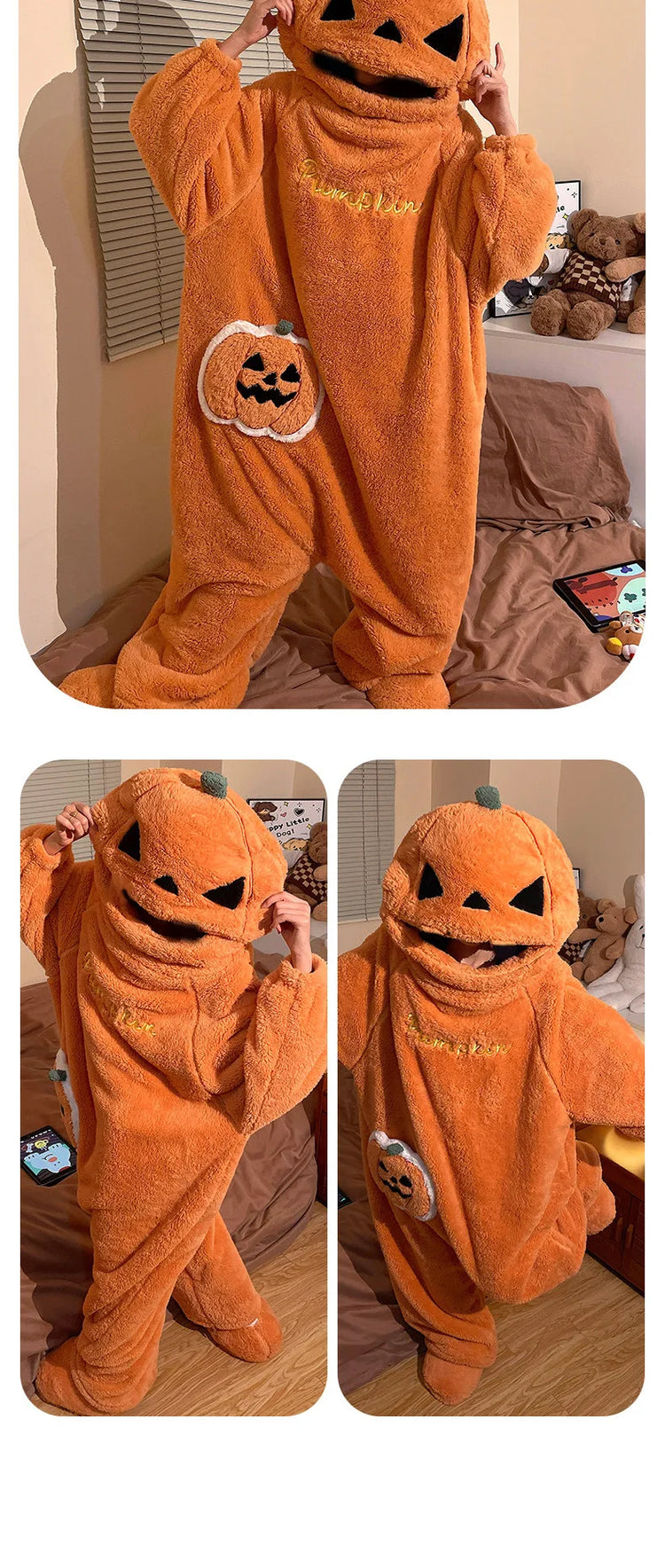 Cartoon Animal One‑Piece Pajamas Soft Coral Fleece Plush Jumpsuit Warm Loungewear For Home Sleepwear Theme Party Costume