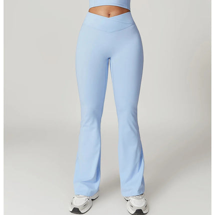 Flare Leggings Yoga Pants Women Bell-bottoms Yoga Tights High Waist Fitness Pants Stretch Gym Workout Sports Push Up Leggings PlatiNum