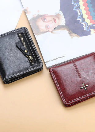 Zipper Mini Women Wallets New Fashion PU Leather Vertical Square Shape Quality Female Purse Card Holder Wallet Coin Purses PlatiNum
