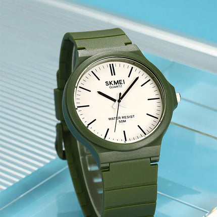 SKMEI Top Brand Casual Quartz Wristwatches Mens New Simple TPU Strap 3Bar Waterproof Watches For Male Time Clock Reloj Hombre