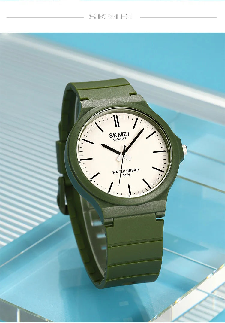 SKMEI Top Brand Casual Quartz Wristwatches Mens New Simple TPU Strap 3Bar Waterproof Watches For Male Time Clock Reloj Hombre