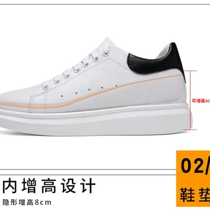 New Men women sneakers height increasing shoes invisible 6 8 10cm heighten sports shoes man taller lift white elevator shoes