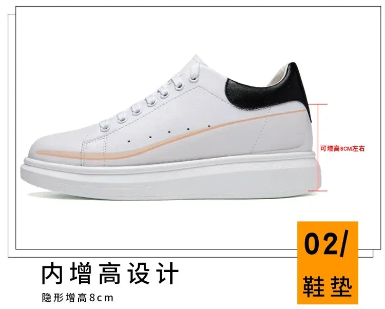 New Men women sneakers height increasing shoes invisible 6 8 10cm heighten sports shoes man taller lift white elevator shoes