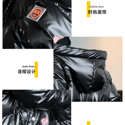 Autumn Winter Men's Cotton-padded Clothes Casual Winter Jacket Men's Thickened Thermal Glossy Jackets Large-size Men's Parkas