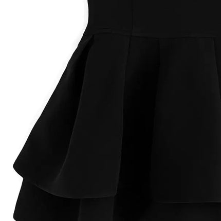 Lautaro Damen-Stufenminirock Frühling Sommer, Schwarz, Süß, Kawaii, Hohe Taille, Cutecore-Kleidung, Japanischer Modestil