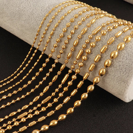 316 Stainless Steel Necklaces For Women Necklace Long Beads Chain Necklace Choker Necklace Bead Necklace Fashion Jewelry Gift PlatiNum