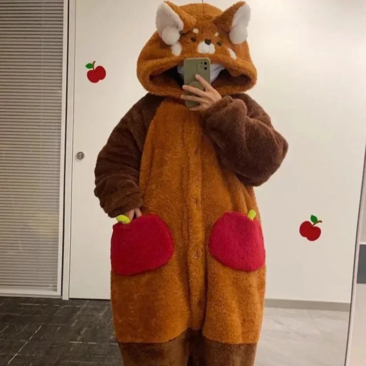 Adult raccoon costumes, cartoon pajamas, Halloween role-playing costumes, animal pajamas