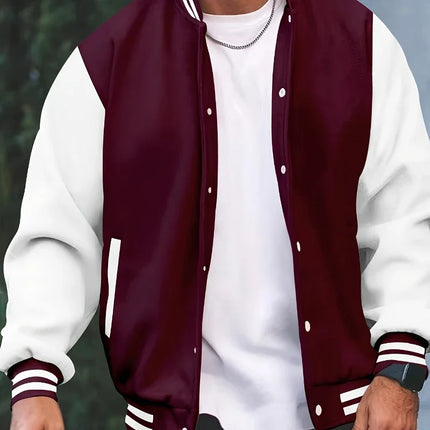 American Men's College-Style Baseball Jacket, Autumn/Winter Outdoor Sports Jogging Coat, Korean Fashion Casual Couple Jacket