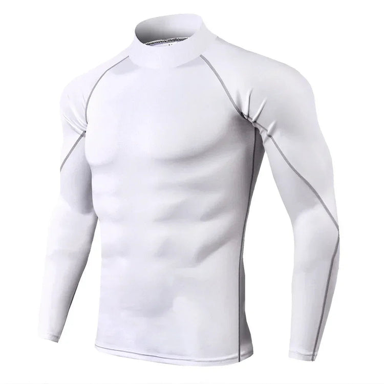 Men Compression Long Sleeve T Shirt Sportswear Male Skinny Tshirt Elastic Track Tracksuit Clothing Gyms Fitness T-shirt For Men PlatiNum