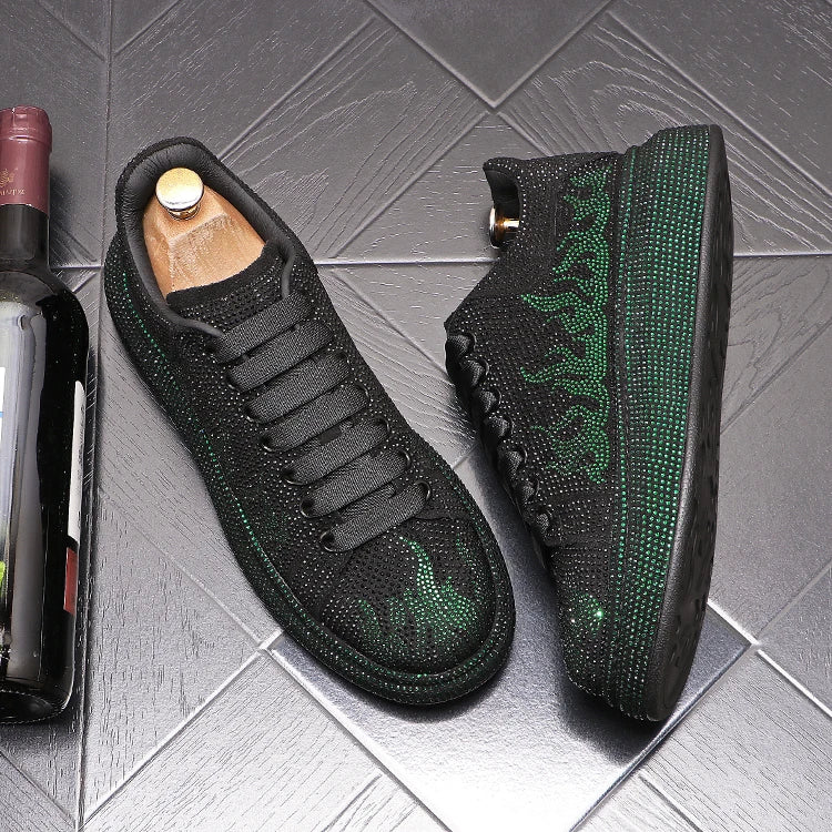New Style Luxury Men's High Hip-hop Casual Shoes Men Black Fashion Rivets Shoes Italy Fashion Leisure Driving Loafers