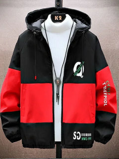 2023 Spring and Autumn New Fashion Hooded Tooling Jacket Men's Casual Loose Comfortable Waterproof High-Quality Large Size Coat