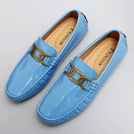 Scarpe Casual da uomo in pelle verniciata di alta qualità scarpe da guida di marca mocassini con motivo a coccodrillo maschile per scarpe basse mocassino da uomo