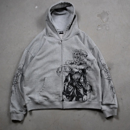 Jojo Bizarre Adventure Star Design Hoodies Women Men Zip Anime Hoodie Harajuku Streetwear Sweatshirt Y2k Men Clothing