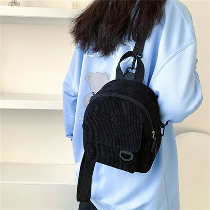 Mini Backpack Square Bag Korean Version Fashionable Sweet Shoulder Bag Female's Schoolbag Stylish  Simple Crossbody Bag Casual PlatiNum