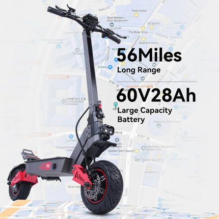 Freeboy H8 Pieghevole Portatile Ad Alta Potenza Scooter Elettrico 6000W Motore 60V28Ah Batteria Sport Cruise 11 Pollici Fuoristrada Pneumatico E-Scooter platinumshop