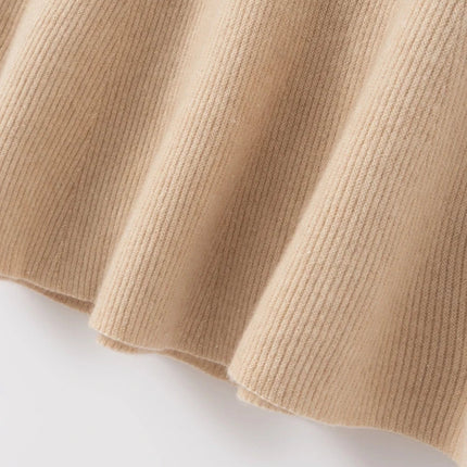 Autumn Winter Women New 100% Cashmere Fishtail Skirt  Mid Length Slimming High Waisted Knitted Umbrella Skirt Elegant Dress PlatiNum