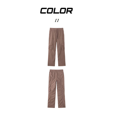 Metersbonwe Casual Thin Parachute Pants Women Streetwear Wide Leg Chic Straight Cargo Pant Female Elastic Waist Joggers Trousers