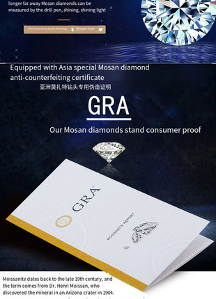 Orecchini a lobo QMSHR con moissanite da 0,5-2 carati, placcati oro giallo 18K, in argento 925, per matrimonio, gioielli da donna e uomo con certificato GRA platinumshop