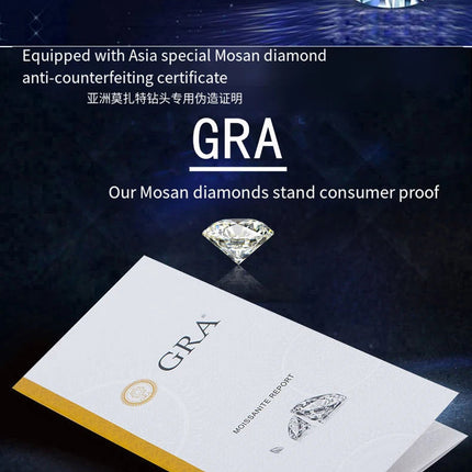 Orecchini a lobo QMSHR con moissanite da 0,5-2 carati, placcati oro giallo 18K, in argento 925, per matrimonio, gioielli da donna e uomo con certificato GRA platinumshop