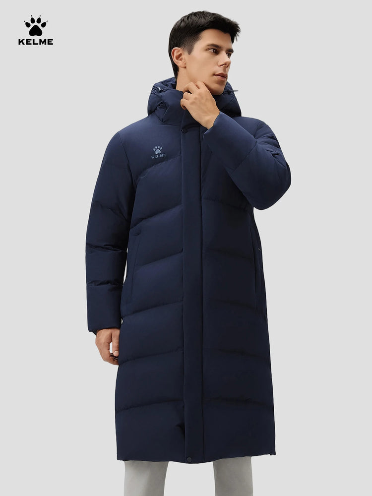 KELME Men's Thermal Down Jacket Outdoor Running Windproof Fleece-Lined Thickened Training Jacket пуховик женский