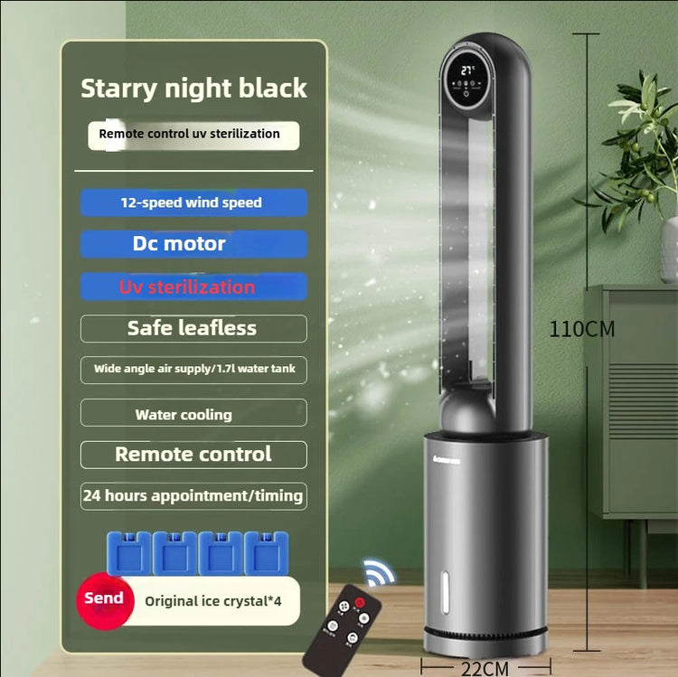 Ventilatore senza lama Ventilatore per aria condizionata Ventola di raffreddamento ad acqua Umidificazione e refrigerazione Ventilatore a torre d'acqua verticale Condizionatore d'aria